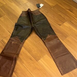 Re/Done Brown and Black Flare Pants